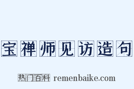 宝禅师见访造句是什么意思的图片